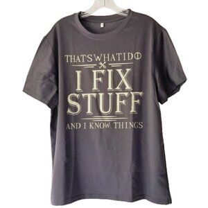 Crew Neck T-Shirt with Tools Graphic Size Medium